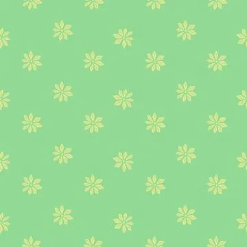 Spring cute seamless pattern with little yellow simple carnation flowers prin Stockillustratie