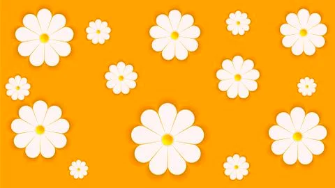 Spring daisies on an orange background for Easter Stock Illustration