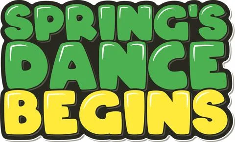 Spring Dance Lettering Vector Stock Illustration