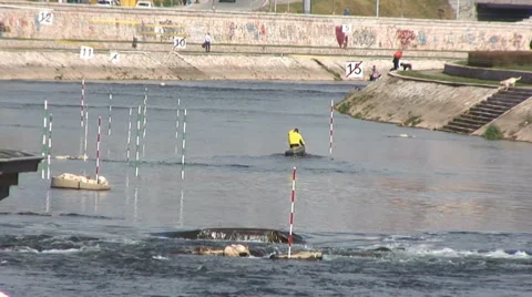Spring day and rower in the river 動画素材 37750726