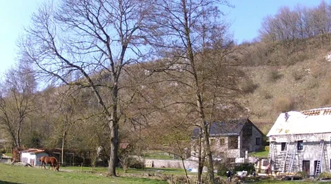 Spring day in the Belgian countryside. Stock Footage 36220496