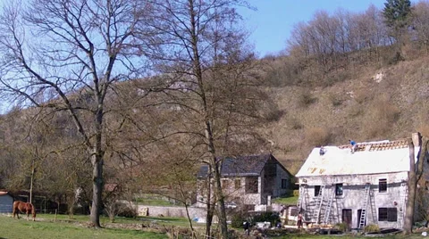 Spring day in the Belgian countryside. Stock Footage 36222274