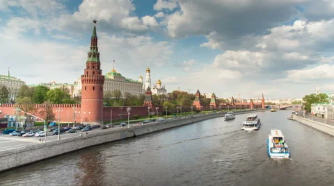 Spring day in Moscow, timelapse Video stock 62854032