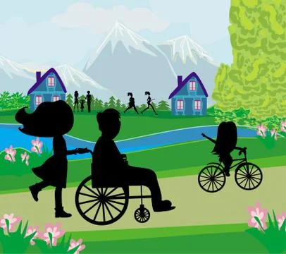 Spring day in the park Ilustración de archivo