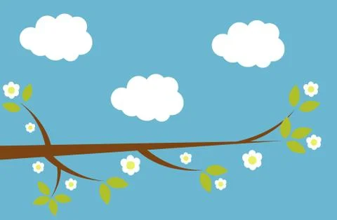 Spring design with green leaves Stock Illustration