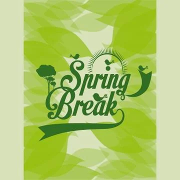 Spring design over leafs background vector illustration イラスト素材