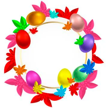 Spring design painted egg and sakura flower Stock Illustration