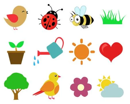 Spring design set vector illustration Stock Illustration