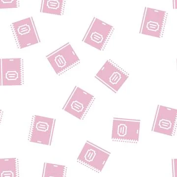 Spring diary glyph vector seamless pattern Stock Illustration