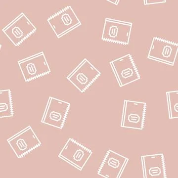 Spring diary line vector seamless pattern Stock Illustration