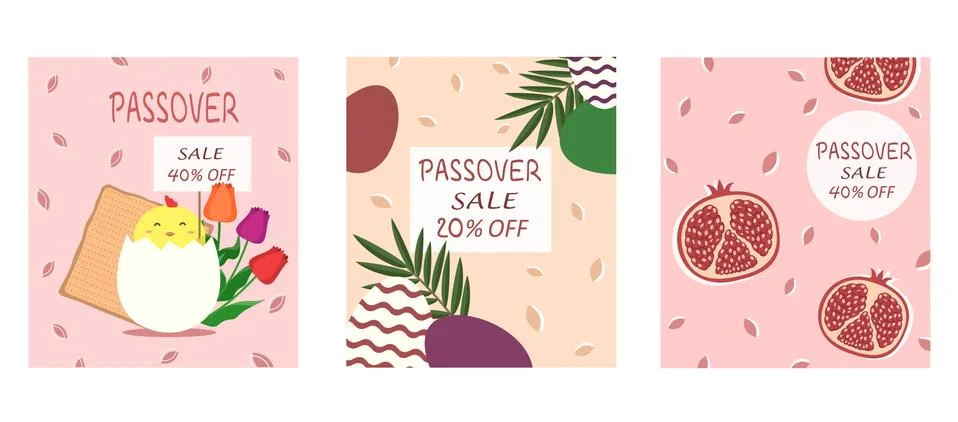 Spring discounts for Easter and Passover. Stock Illustration