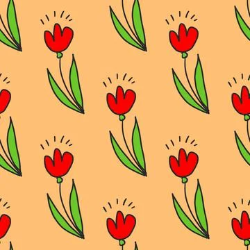 Spring doodles color set. Hand draw flowers, sun, bird, cloud with rain, a ra Stock Illustration