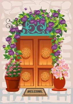 Spring door Stock Illustration