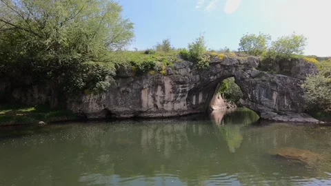 Spring Drone Video of the Rock Arch “The Arch” at Ăglen, Bulgaria, BG, 19 Stock Footage 323298400