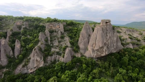 Spring Drone View of Provartenika Rock Formation in Iskar Gorge, BG 2019 Stock Footage 323382932