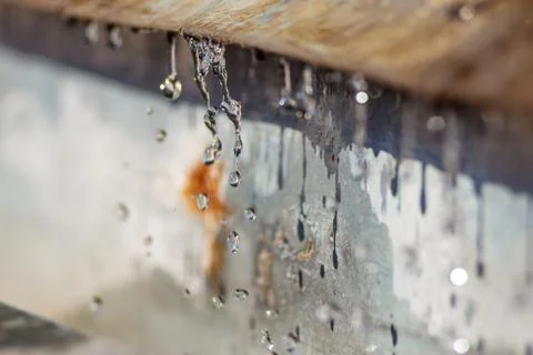 Spring drops on the street in a large macro the increase of the sun Stock Photos