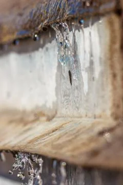 Spring drops on the street in a large macro the increase of the sun Stock Photos