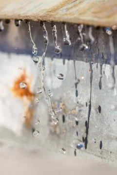 Spring drops on the street in a large macro the increase of the sun Stock Photos
