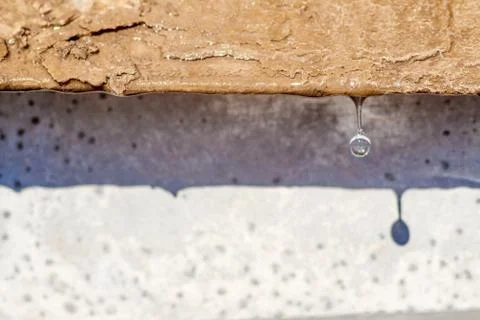 Spring drops on the street in a large macro the increase of the sun Stock Photos