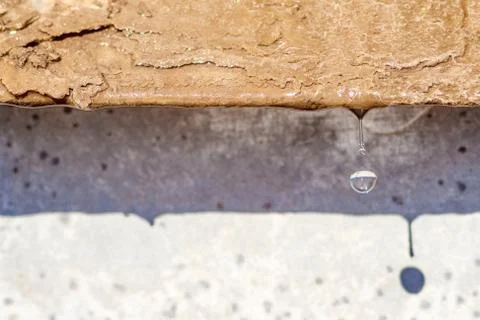 Spring drops on the street in a large macro the increase of the sun Stock Photos