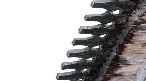 Spring drops under the old roof Stock Footage 61329634
