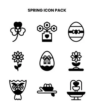 Spring DuoTone Collection Icons Pack イラスト素材