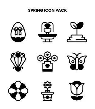 Spring DuoTone Icons Pack Stockillustratie