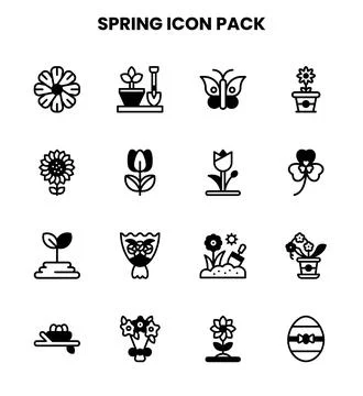 Spring DuoTone UI Icons Pack Stock Illustration