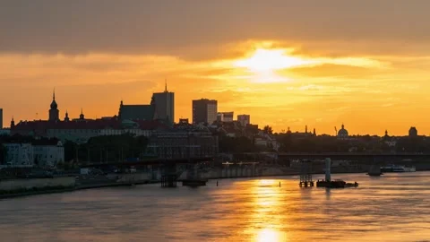 Spring Dusk Accelerated Footage - Warsaw's Heritage Terrain Stock Footage 279141787
