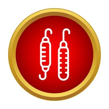 Spring dynamometer icons showing force measurement physics Illustrazione stock
