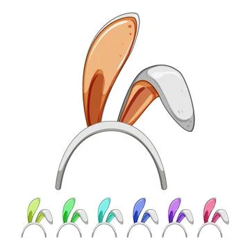 Spring easter bunny ear cartoon vector graphic Stock Illustration
