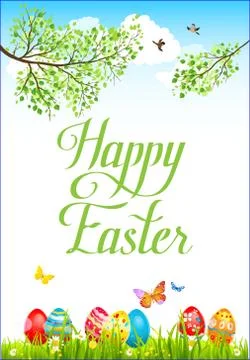 Spring easter card Stock Illustration