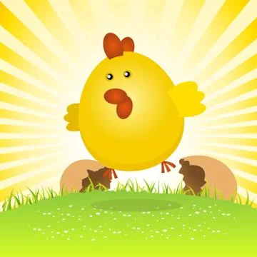 Spring easter chick birth Illustrazione stock