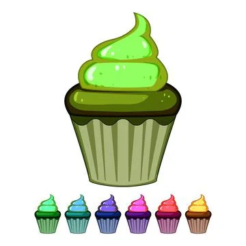 Spring easter cupcake cartoon vector graphic Stock Illustration