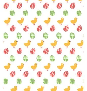 Spring easter egg and chicken seamless pattern isolated on white イラスト素材