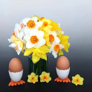 Spring Easter Holiday Flowerl Breakfast Celebration Stock Photos