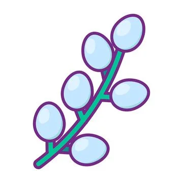 Spring Easter Willow Branch Blooming Fluffy Balls Stock Illustration