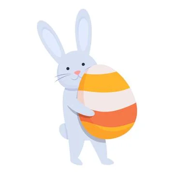 Spring egg icon cartoon vector. Easter rabbit Stock Illustration