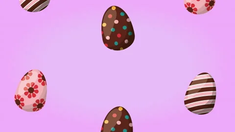 Spring eggs painted pattern animation Stock Footage 232206966