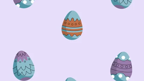 Spring eggs painted pattern animation Stock Footage 233953598