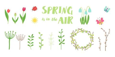 Spring elements set イラスト素材