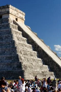 Spring Equinox 2012 at Chichen Itza Stock Photos
