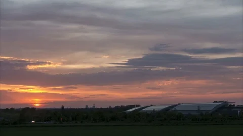 Spring evening and decline on the suburb of Hanover Stock-Footage 89164323