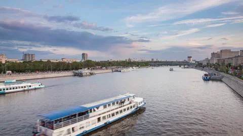 Spring evening in Moscow, timelapse Stock Footage 62854066