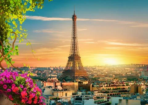 Spring evening in Paris 스톡 사진