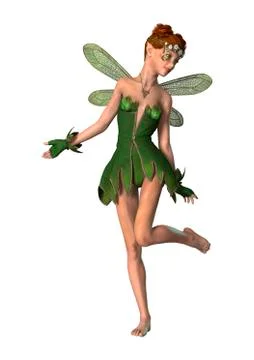 Spring Fairy on White Stock Illustration