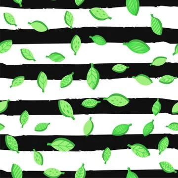 Spring falling leaves color seamless vector pattern Stock Illustration