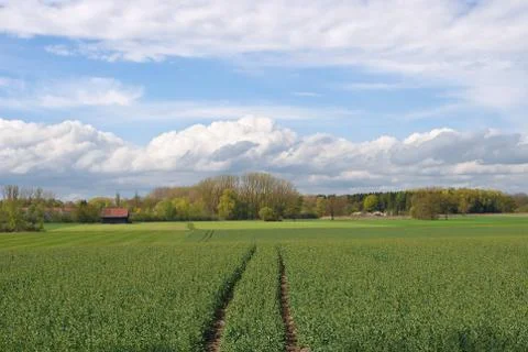 Spring farming in germany Stock Photos