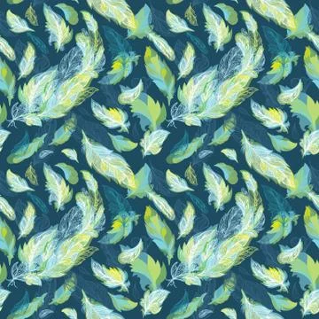 Spring Feather Vector Texture Stock Illustration