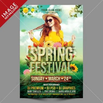 Spring-festival-flyer-template PSD Template